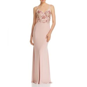 Xscape Pink Embellished Sweetheart Maxi Gown